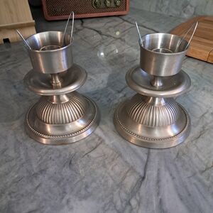 Vintage-Style Candle Holders - Pair